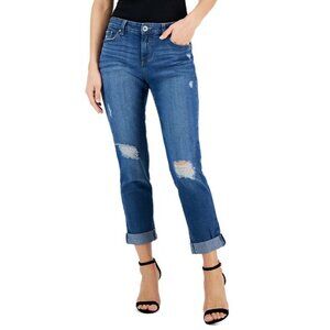 INC International Concepts Womens Size 6/28 Mid Rise Ripped Straight-Leg Jeans